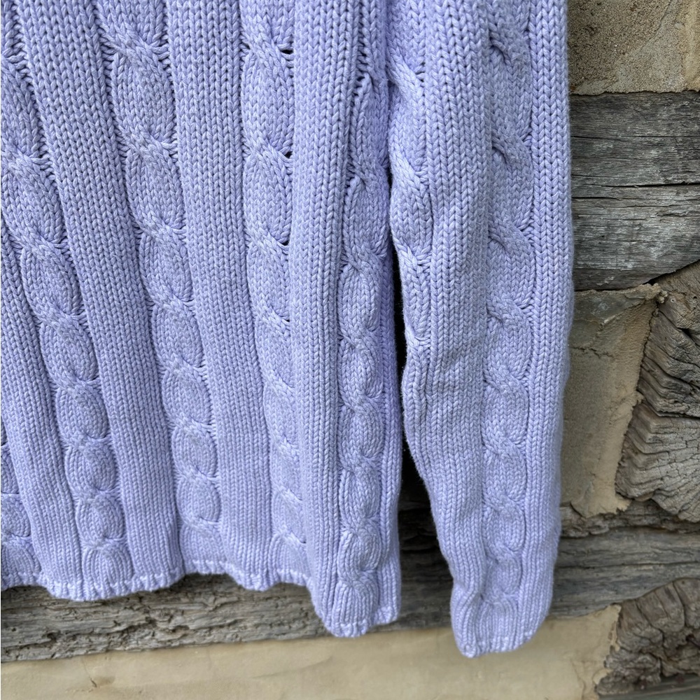 GAP Women's Lavender Cable Knit Crew Neck Sweater Size L - Picture 4 of 7